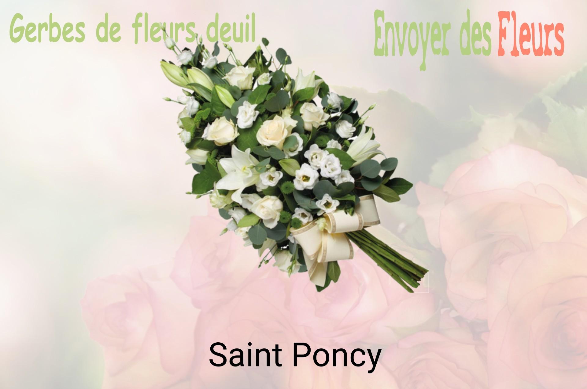 Gerbe de fleurs de deuil livrée à Saint-Poncy